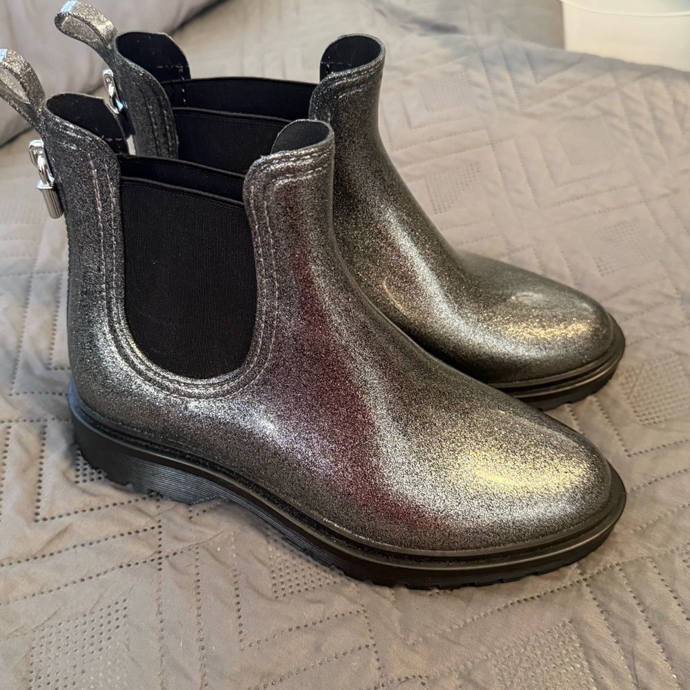 Michael Kors Silver Glitter Chelsea RainBoots